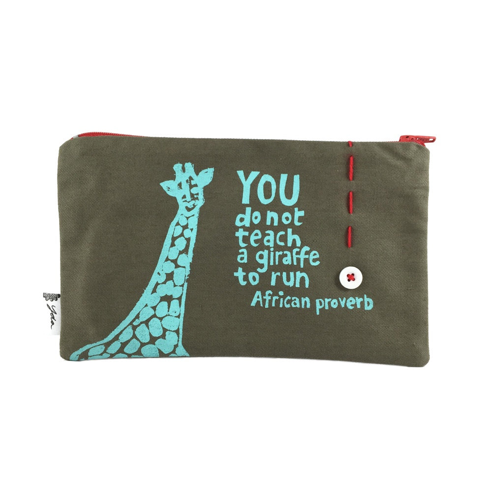African Proverb Purse - Giraffe - Yda Walt