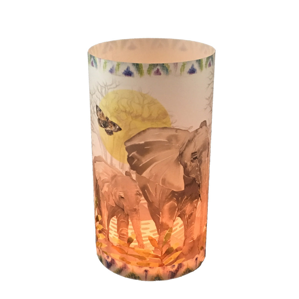 Elephant Herd Candle Shade - Sharon B Design