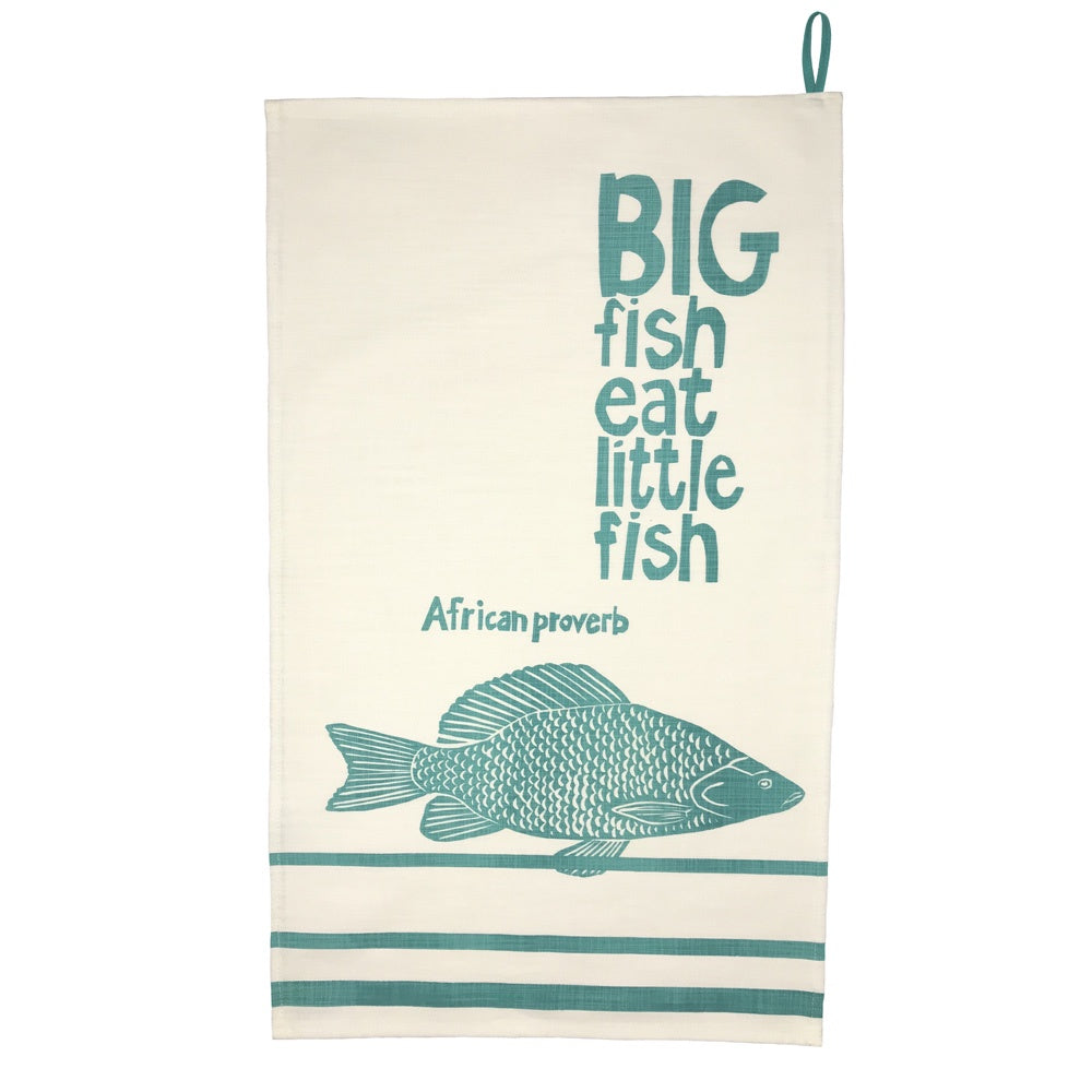 African Proverb Tea Towel - Fish