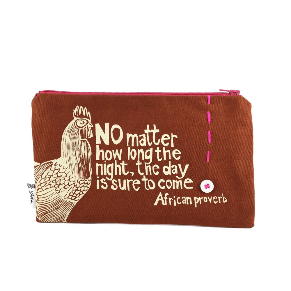 African Proverb Purse - Rooster - Yda Walt