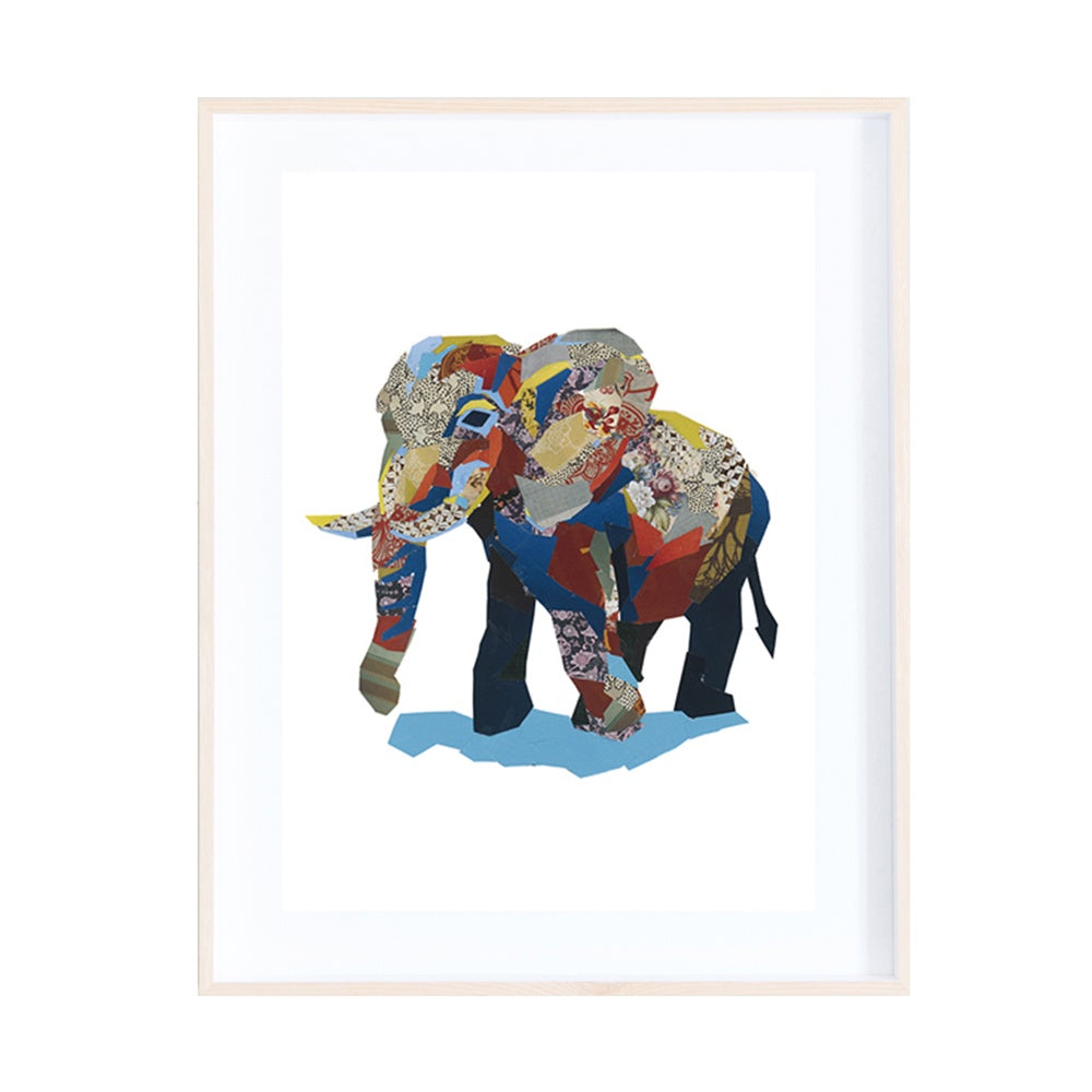 African Elephant Collage Print