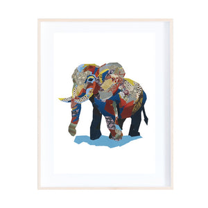 African Elephant Collage Print by Zoe Mafham