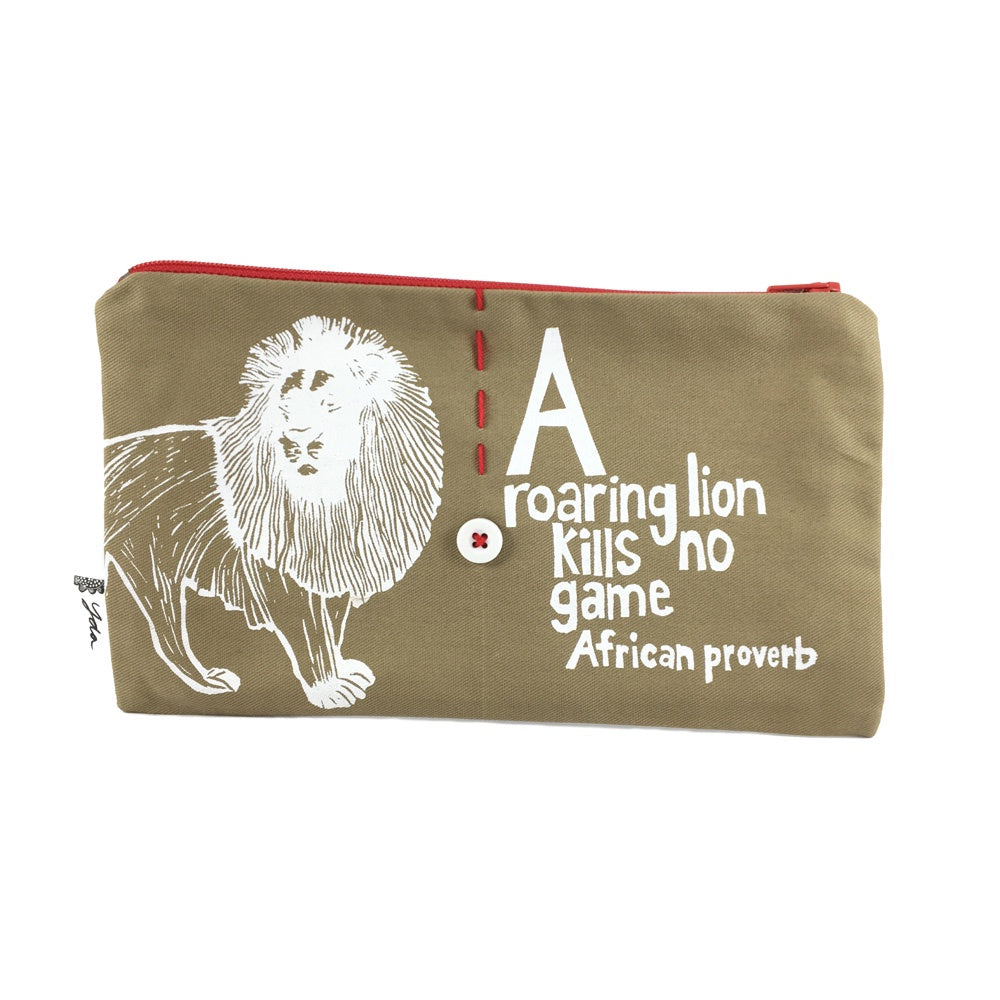 African Proverb Purse - Lion - Yda Walt