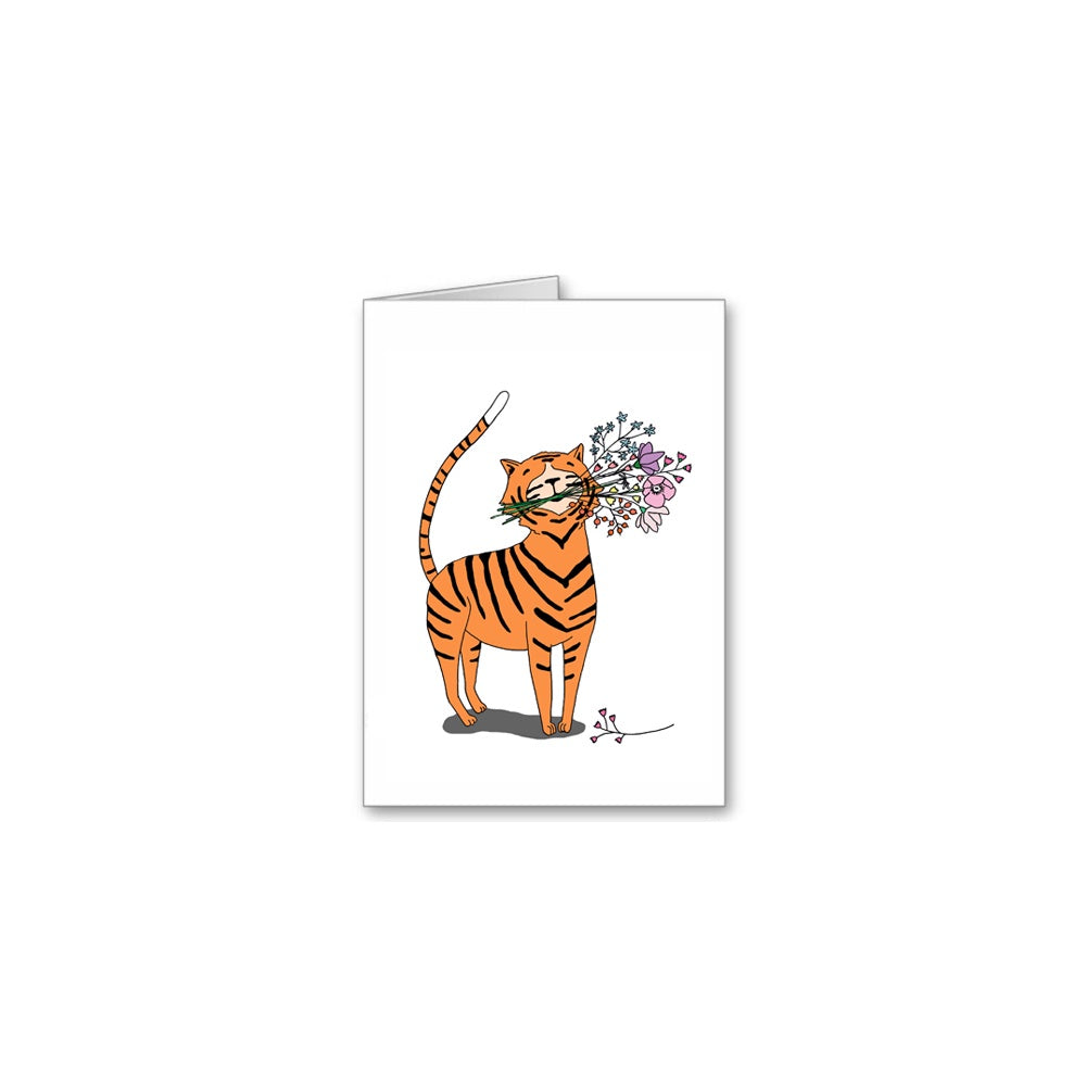 Tiger Flowers Greeting Card
