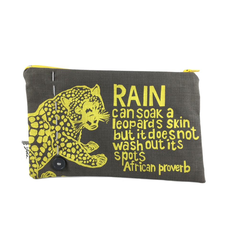 African Proverb Purse - Leopard - Yda Walt