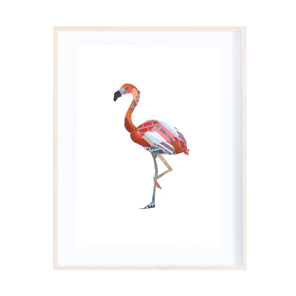 Flamingo Collage Print by Zoe Mafham