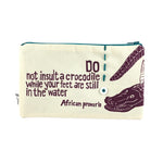 African Proverb Purse - Crocodile