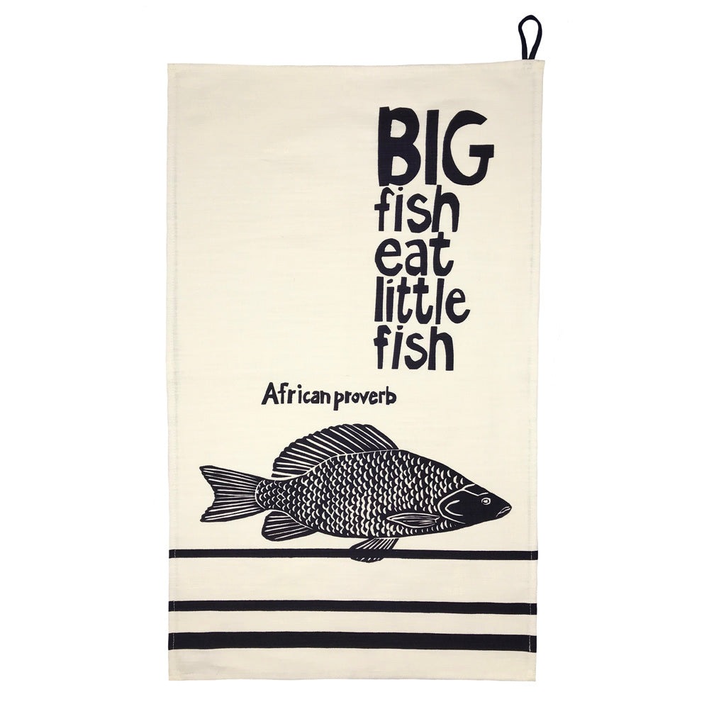 African Proverb Tea Towel - Fish - Yda Walt