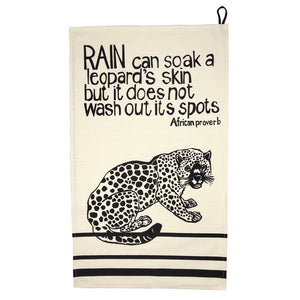 African Proverb Tea Towel - Leopard - Yda Walt
