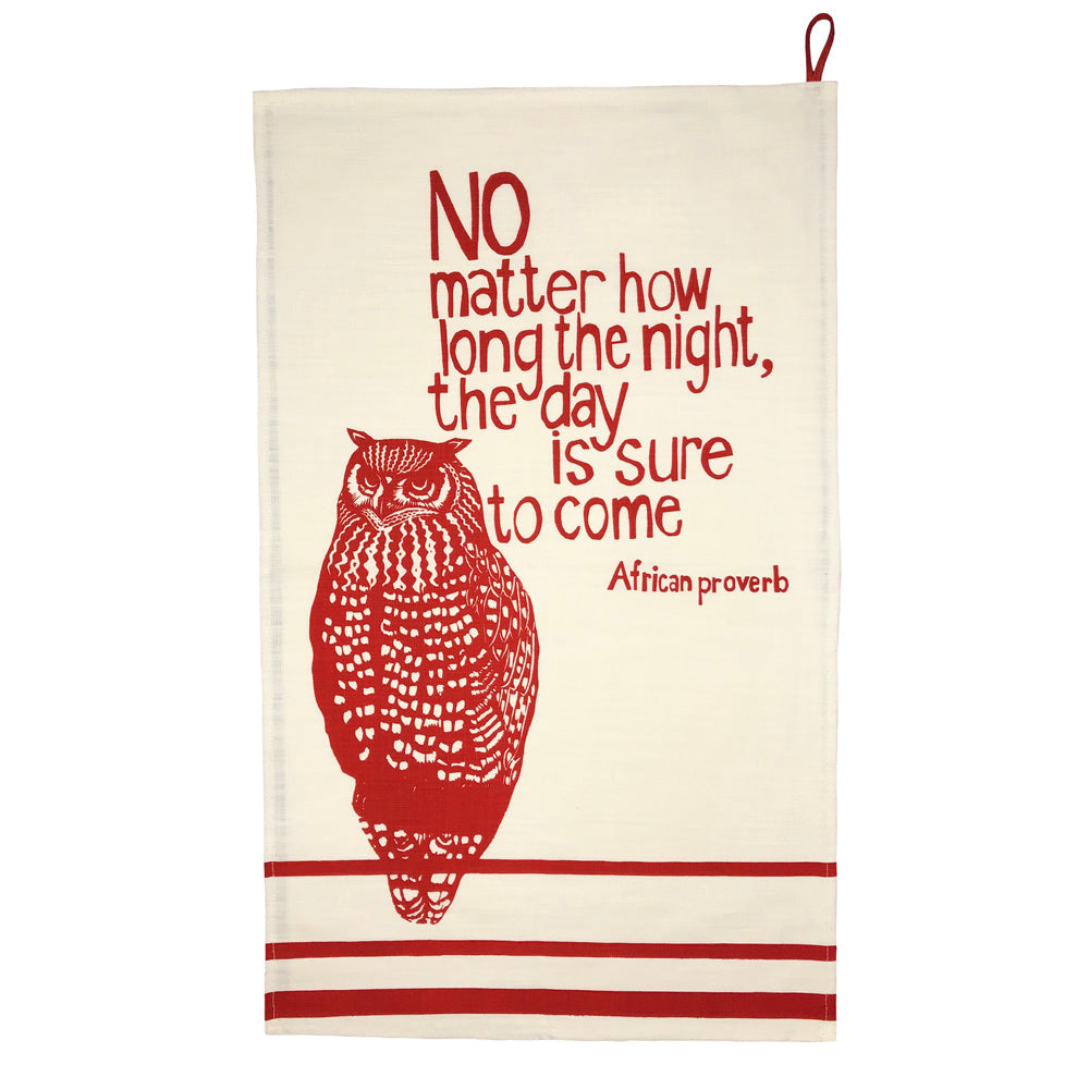 African Proverb Tea Towel - Owl - Yda Walt