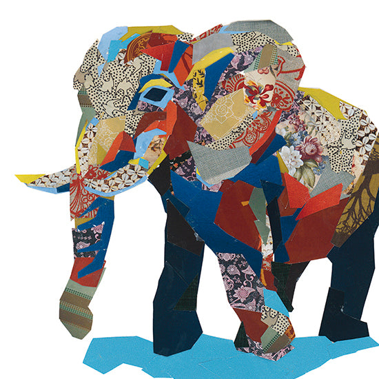 African Elephant Collage Print by Zoe Mafham