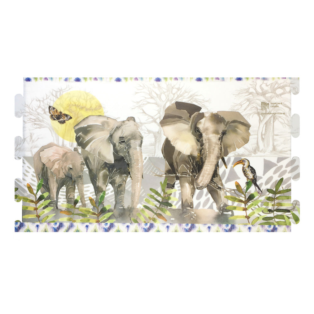 Elephant Herd Candle Shade - Sharon B Design