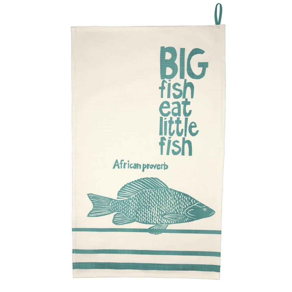 African Proverb Tea Towel - Fish - Yda Walt